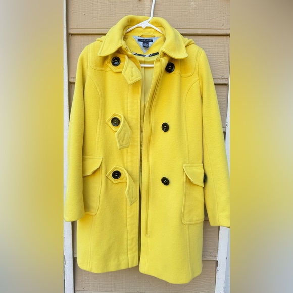 Tommy Hilfiger Yellow Wool Blend Pea Coat Jacket - Picture 5 of 15